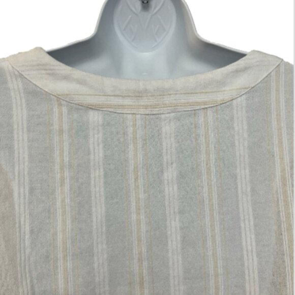 Merona Ladies Large Dual Color 3/4 Sleeve V Neck Cotton Blouse - Picture 9 of 13